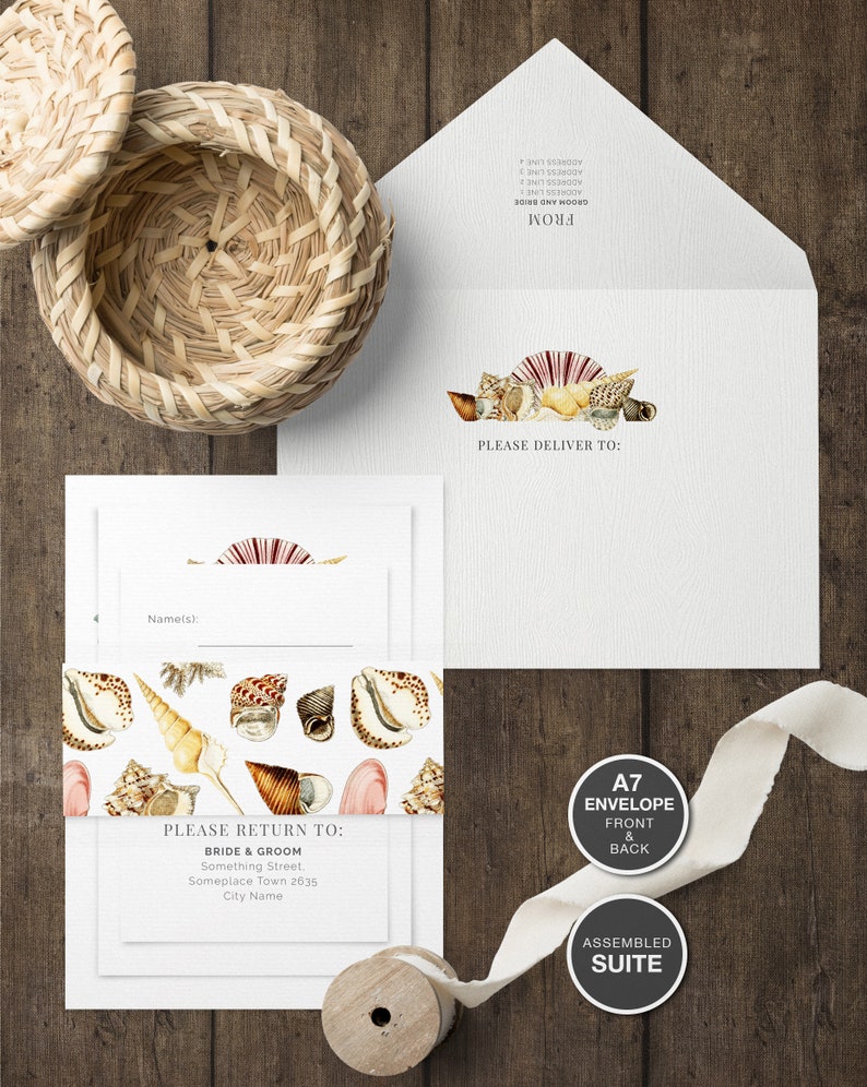 Printable Beach Wedding Invitation Template Coastal - Etsy