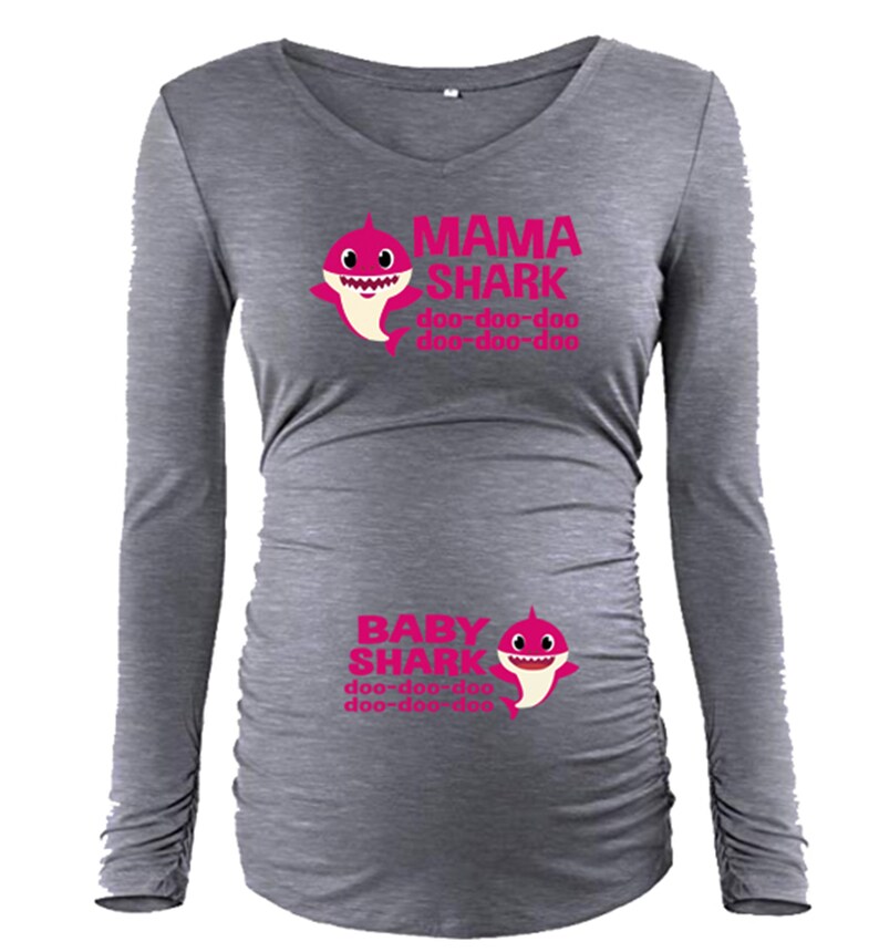Mama Shark and Baby Shark Inspired Maternity Shirt Etsy