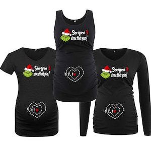 Grinch inspired &quot;Three Sizes&quot; Maternity Shirt (tank top, short sleeve or long sleeve)