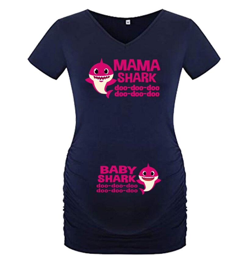 Mama Shark and Baby Shark Inspired Maternity Shirt Etsy