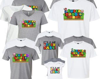 Mario Themed Family Shirt Set