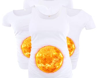 Sun Belly White Maternity Shirt