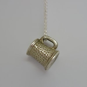 Silver Tankard Charm Necklace, Women&#39;s Beer Mug Gift, Drinking Gifts for Her