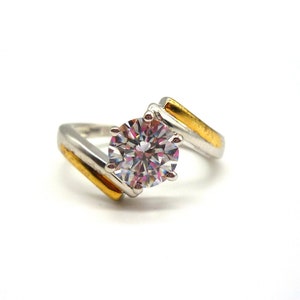 CZ Diamond Crossover Ring Size 5.75