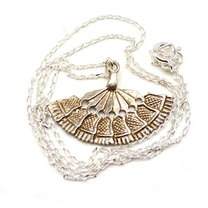 Silver Fan Charm Necklace