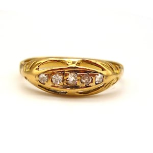 Victorian Wedding Band Size 6.25, Antique Old Cut Diamond Ring