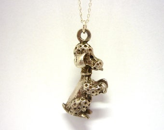 Silver Poodle Dog Charm Necklace