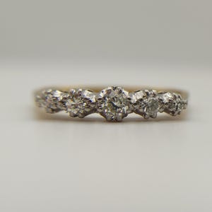 Antique 5 Stone Diamond Ring Size 7, Old Cut Diamond Ring For Her