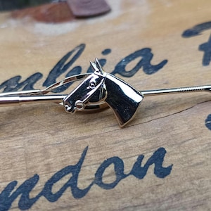 Vintage Stratton Gold Plated Horse Head Tie Clip - Equestrian Fashion