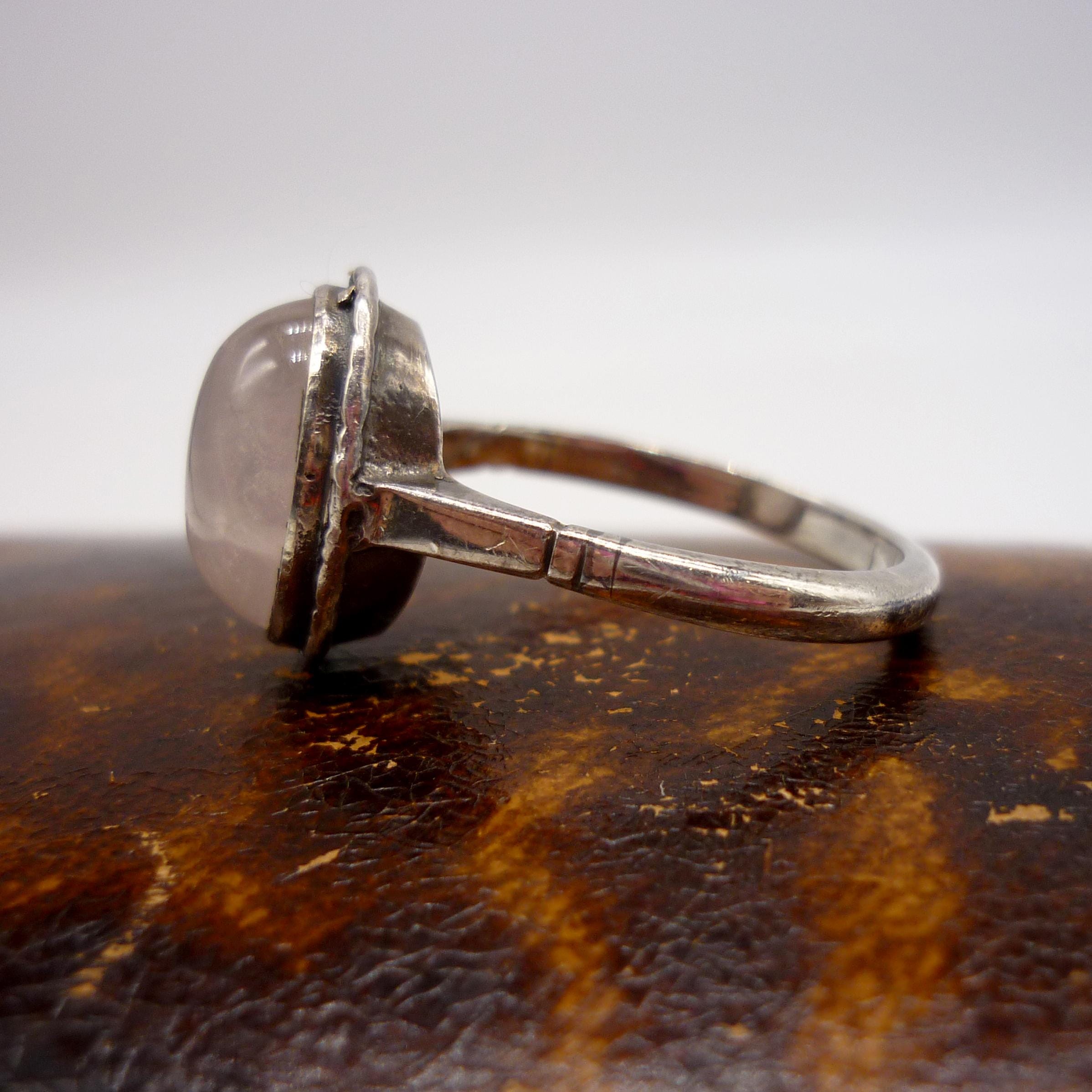 ビンテージ 46B シルバーリング ローズクォーツ8号 ヴィンテージ