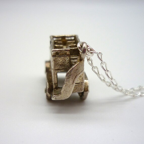 Silver Open Top Bus Charm Necklace - image 4