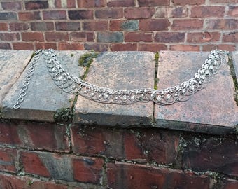 Vintage 1960s Enameled East Indian Metal Festoon Chain Belt  display picture 3