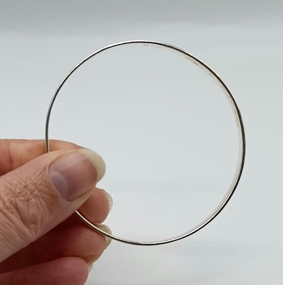 Plain Thin Silver Stacking Bangle - image 2