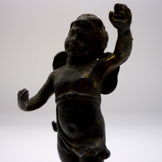 イギリスアンティーク 天使のブロンズ像 大理石台座付き 美品です。 イギリスアンティーク 天使のブロンズ像(ラッパ)大理石台座付き 天使像