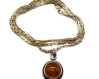 Vintage Silber Bernstein Anhänger