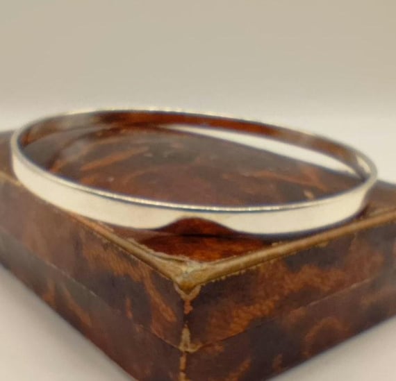 Plain Thin Silver Stacking Bangle - image 1