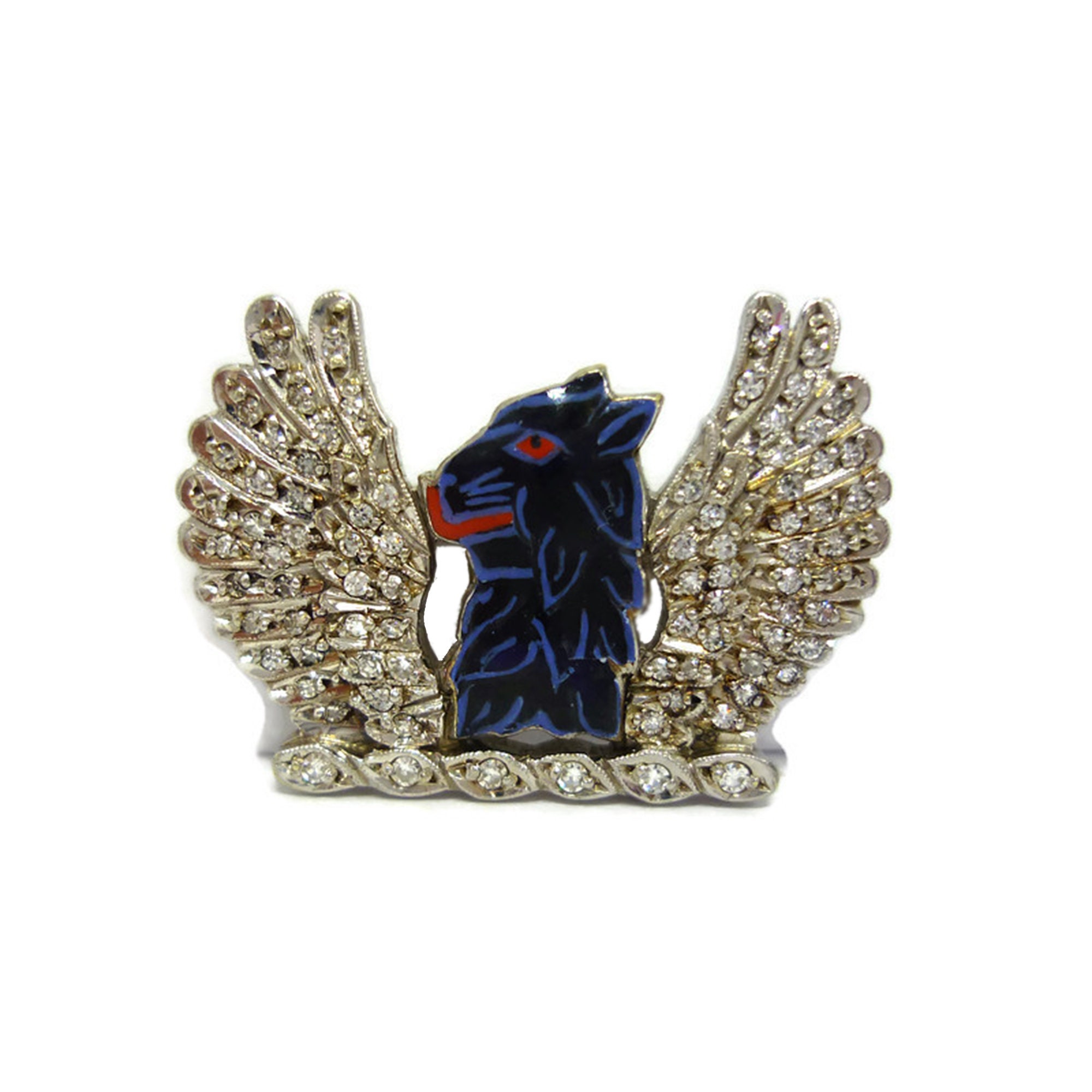 Image of Sweetheart Brooch Of Griffin With Diamond Wings, Rare Regimental Badge For The Ayrshire Yeomanry