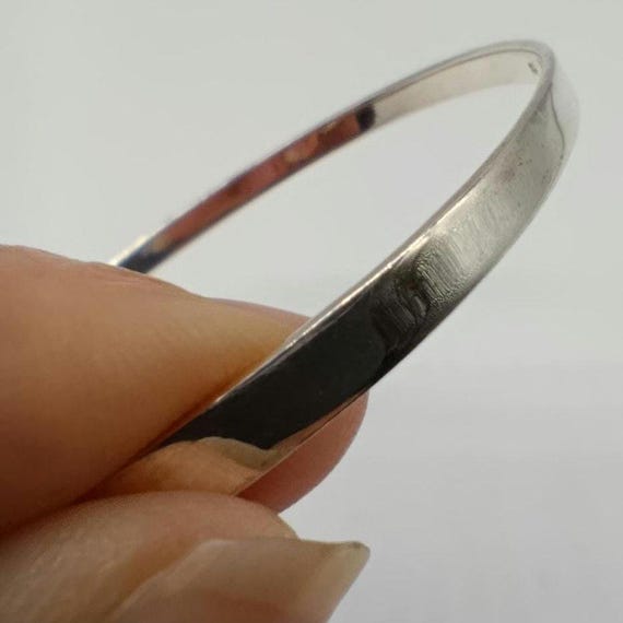 Plain Thin Silver Stacking Bangle - image 4