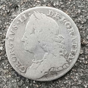 1757 George II Sixpence Coin: Sterling Silver British Currency