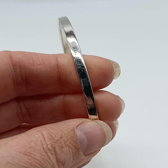 Plain Thin Silver Stacking Bangle - image 6