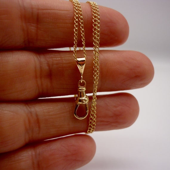 Solid gold fob necklace deals