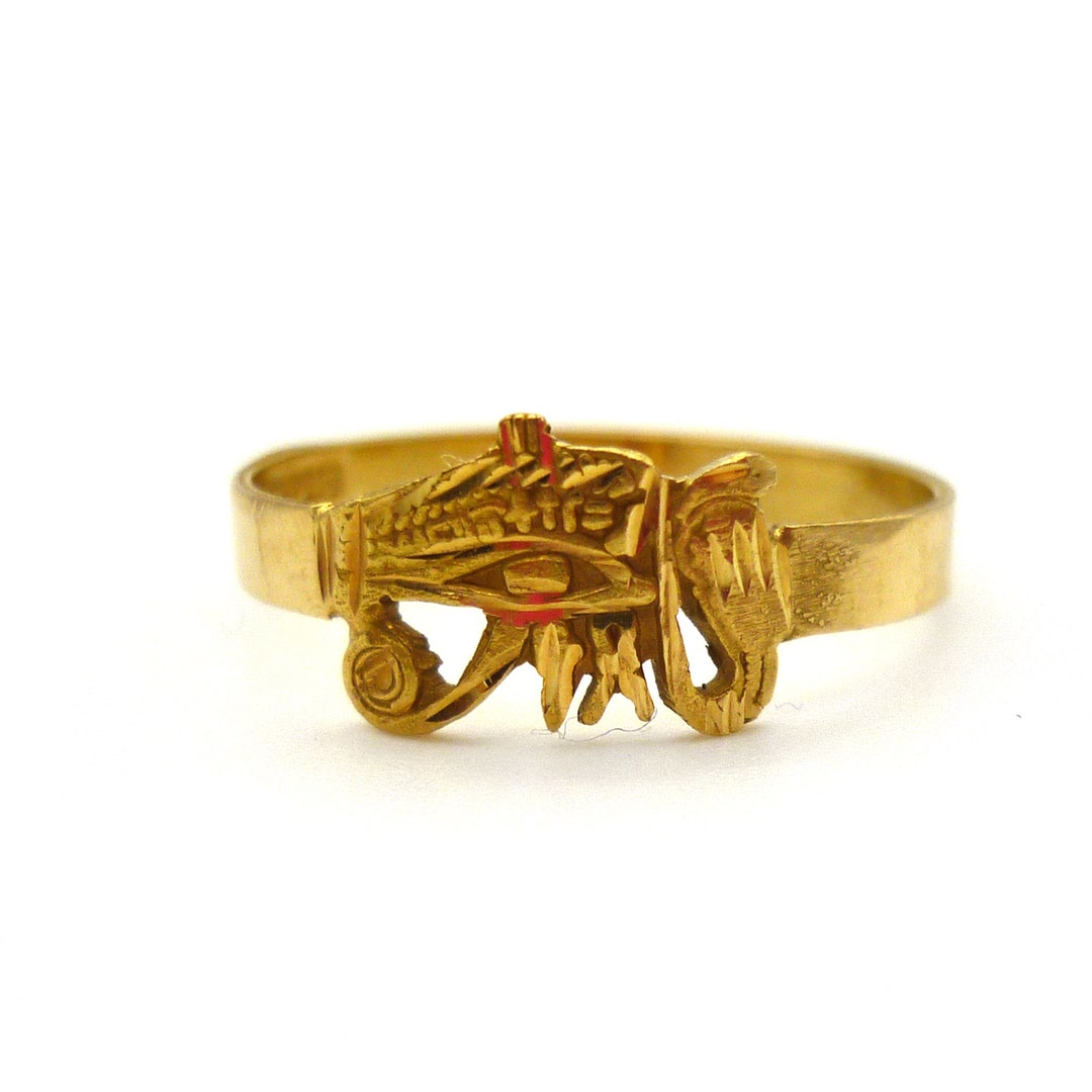 Egyptian Gold Ring Eye of Ra Ring Size 5.75 Eye of Horus 18k Band Etsy Australia