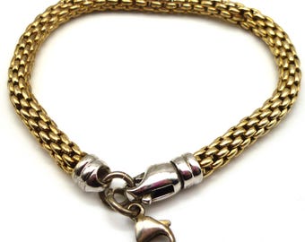 Vergoldetes Sterling Silber Mesh Link Armband