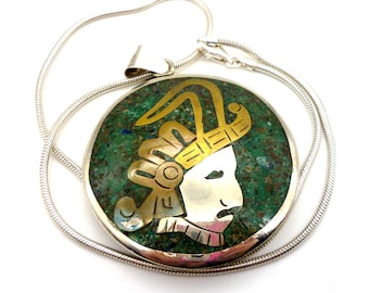 Vintage mexikanischer Silber Anhänger an Kette, Taxco Mexico Schmuck