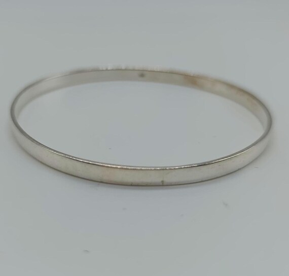 Plain Thin Silver Stacking Bangle - image 7