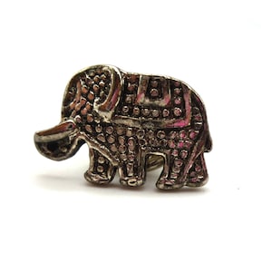 Vintage Elephant Pin, Small Silver Brooch