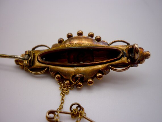Antique Victorian Etruscan Revival Gold Brooch Wi… - image 6