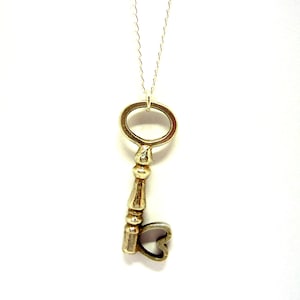 Vintage Silver Key To My Heart Charm Necklace