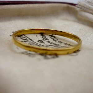 Vintage 22ct Gold Fidelity Ring Size 8, Thin Gold Band Rings For Women, Jewellery Gift For