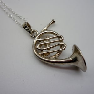 Vintage French Horn Charm Necklace