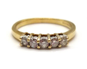 5 Stone Diamond Wedding Band Size 7