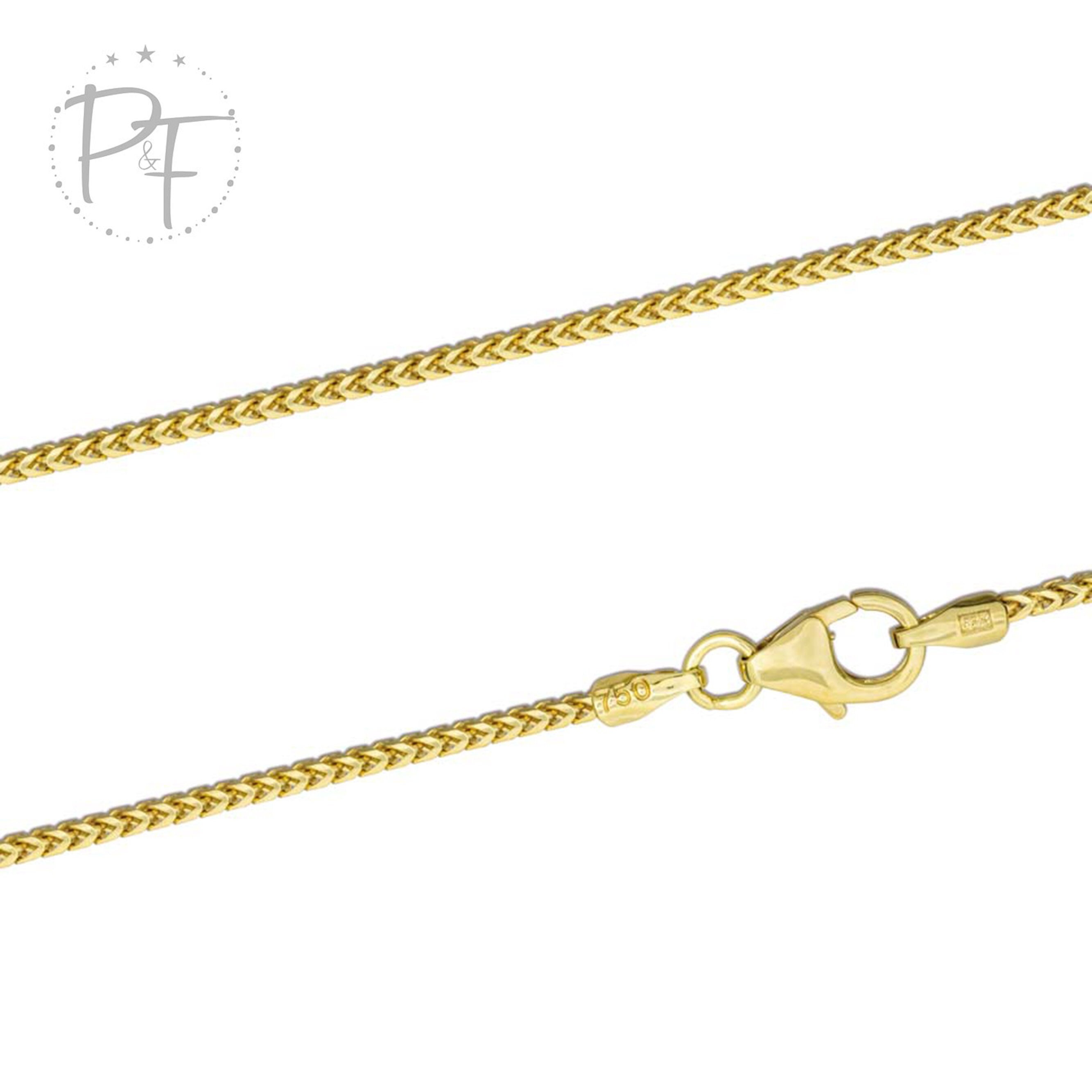 18kt Gold Chain 70cm Barbada Plana