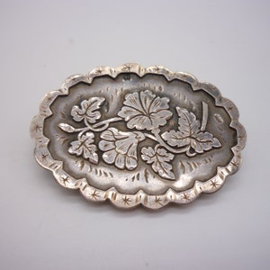 Broche de luto de plata esterlina inglés antiguo, placa de vidrio extraíble para guardar recuerdos o mechones de cabello, con sello Birmingham 1886