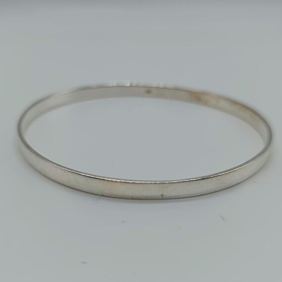 Plain Thin Silver Stacking Bangle - image 5