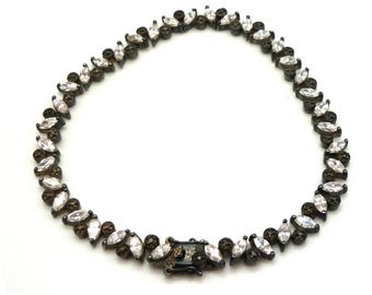 Vintage Sterling Silber Tennis Armband, Marquise Cut Zirkonia