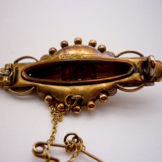 Antique Victorian Etruscan Revival Gold Brooch Wi… - image 7