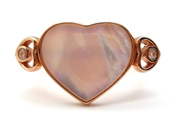 Rosegold Perlmutt Herz Ring Größe 6,5