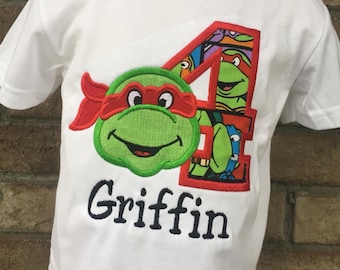 Personalized TMNT / Ninja Turtle Number Birthday Shirt