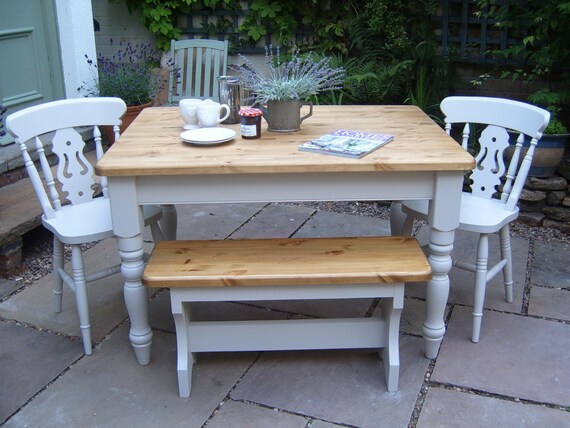 4ft Classic Traditional Solid Pine Farmhouse Kitchen Dining Table Painted Custom Sizes Available