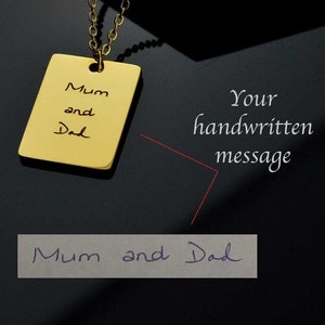 Handwriting Jewelry • Engraved Actual Handwriting Necklace • Keepsake Necklace • Custom Signature Jewelry • Personalized Gift for Her