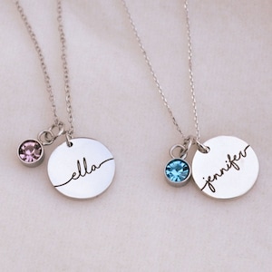 925 Solid Sterling Silver Necklace, Custom Name Necklace, Birthstone Necklace, Personalized Name, Personalised Jewellery, Necklace for Women