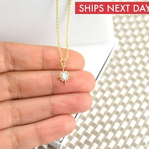 Dainty Opal star necklace / Gold star necklace/ north star necklace / dainty jewellery/ north star necklace gold, birthday gift, astrology