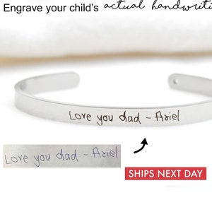 Pulseira de caligrafia personalizada • Pulseira com caligrafia real gravada • Joias de lembrança • Joias com assinatura personalizada