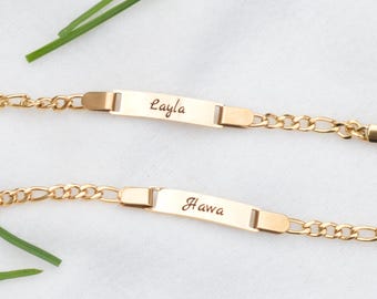 14K Gold Baby Name Bracelet, Personalise Baby Girl or Boy Bracelet, Kids gifts, Newborn gifts, Personalised Jewellery, Customised Bracelet