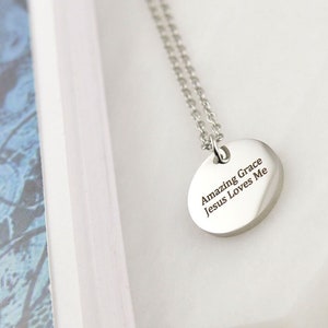 Christian Necklace, Silver Necklace, Christian Gifts for Her, Religious Necklace, Faith Necklace, Personalized Jewelry, Bible Verse Necklace