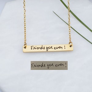Joias com caligrafia • Colar com caligrafia real gravada • Colar de lembrança • Joias exclusivas personalizadas • Presente personalizado para ela